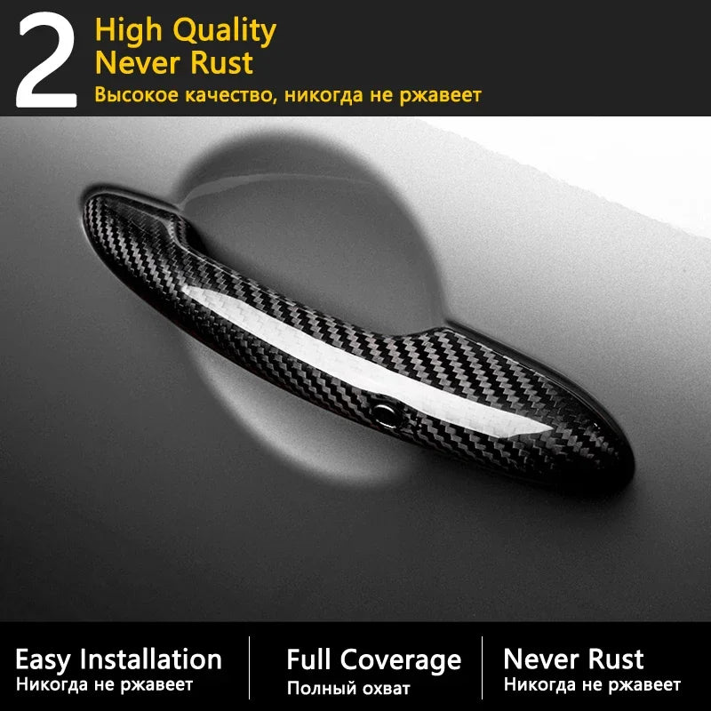 Carbon Fiber Door Handle Cover Accessories for  Chevrolet Sonic AVEO Holden Barina 2011 2012 2013 2014 2015 2016 2017 2018 2019 sayaragear