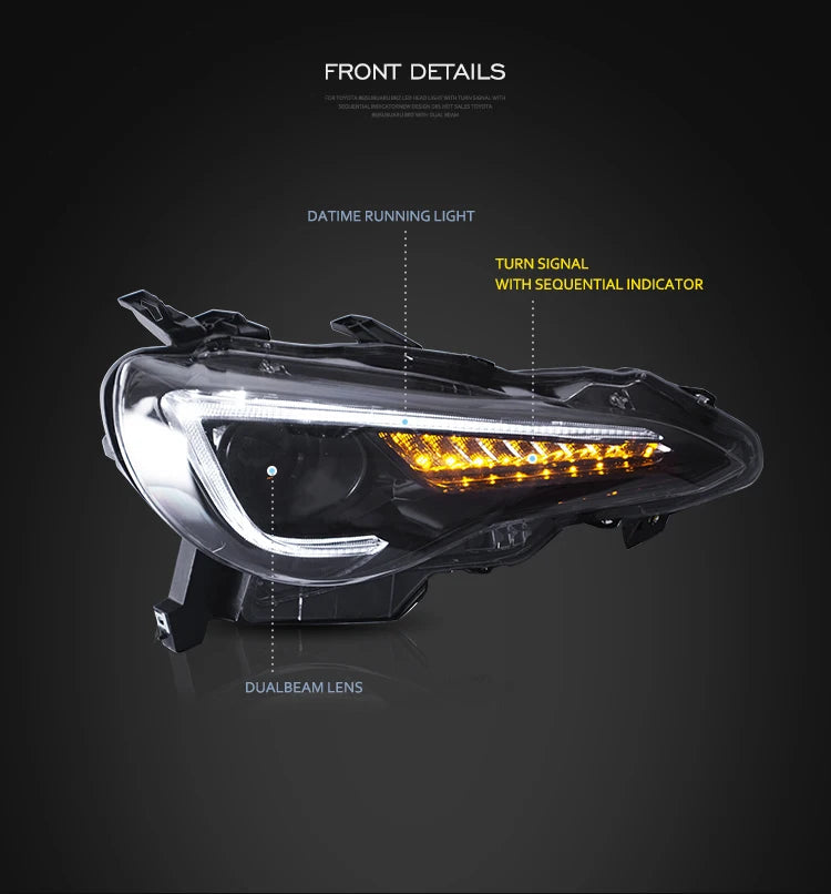 VLAND auto led light for car head lamp FOR TOYOTA 86 2012-UP/SUBUARU BRZ 2013-UP LED HEADLIGHTS h7 led h7 luces led 12v sayaragear