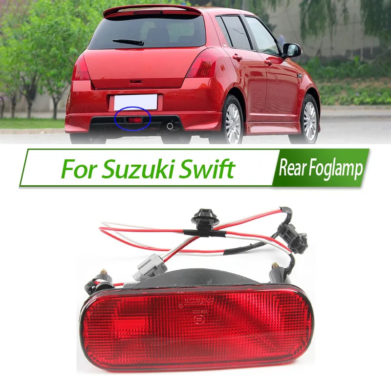 For Suzuki Swift Rear Bumper Fog Light Reflector Stop Light Foglamp Rear Fog Light Brake Lamp sayaragear
