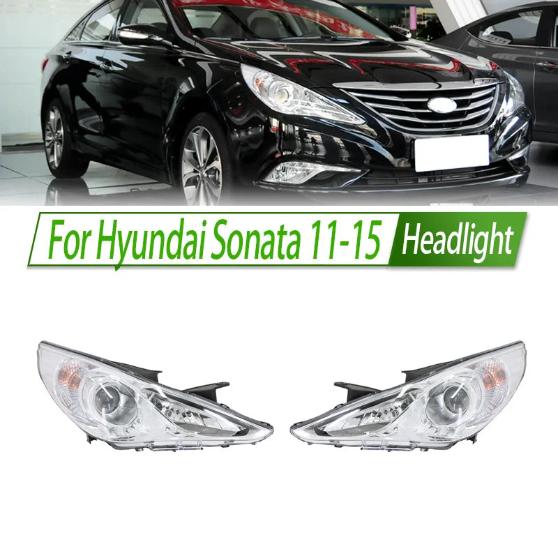 For Hyundai Sonata 11-15 Halogen Headlight Assembly OEM Style Front Headlamp Bulb Socket Plug & Play Replacement sayaragear