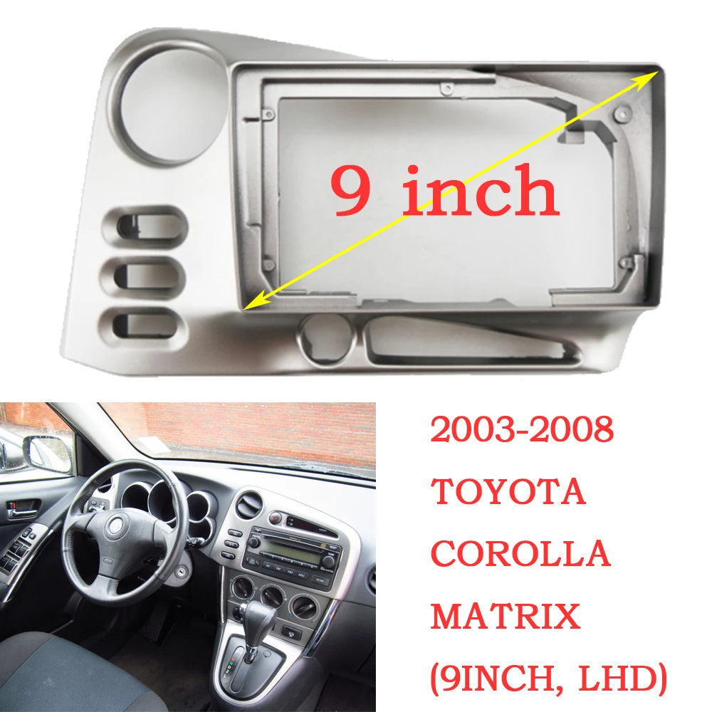 9 Inch Car Frame Fascia Adapter Android Radio Dash Fitting Panel Kit For Toyota Matrix 2 E140 Pontiac Vibe sayaragear