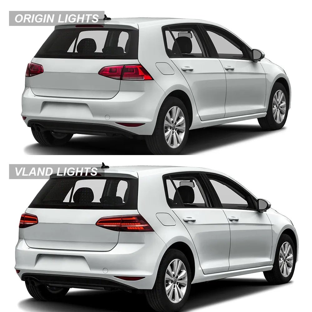 VLAND LED Tail Lights For 13-21 VW Golf MK7 MK7.5 Hatchback Sequential Turn Signal Rear Lamp Assembly sayaragear