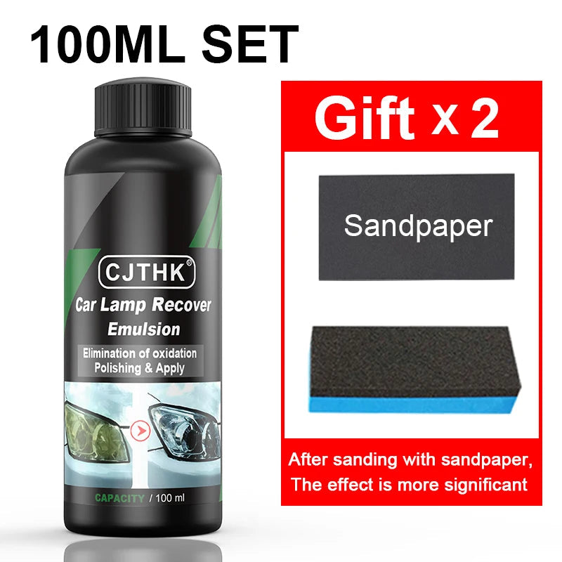 Car Headlight Restoration Polishing Kits Headlamp Scratch Remover Repair Cleaning Paste Remove Oxidation Headlight Polish Liquid sayaragear