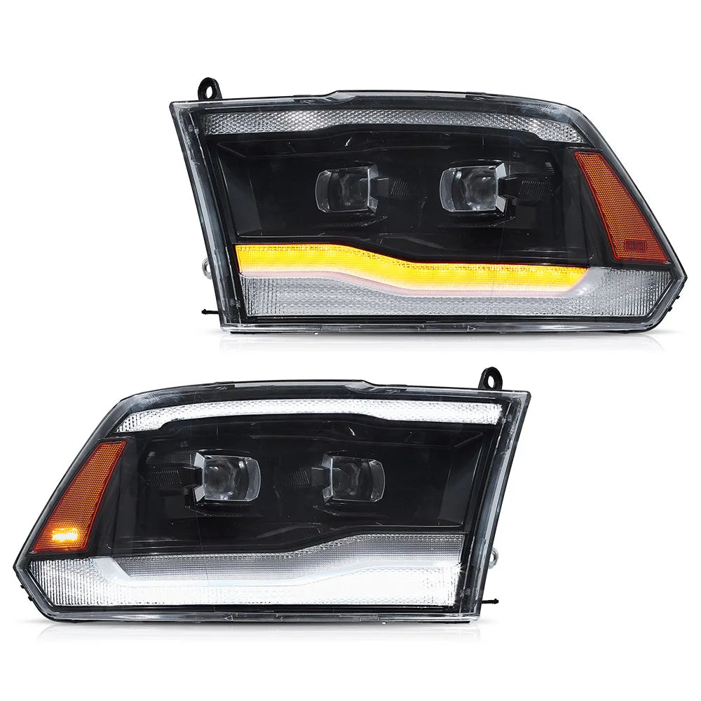 Vland 09-18 Ram 1500 2500 3500 HeadLights Full LED Black sayaragear