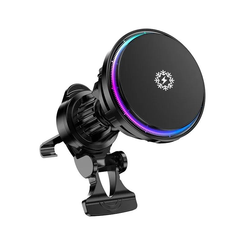 ice Cooling Magnetic Wireless Car Charger Stand for iPhone 16 15 14 13 12 Pro Max MacSafe Car Phone Holder Fast Charging Station sayaragear