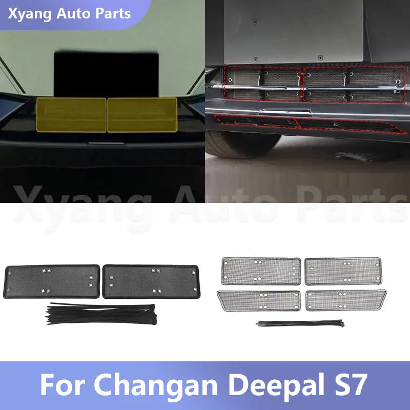 For Changan Deepal S7 Front Grille Middle Net Insect-Proof Net Water Tank Condenser Anti-Mosquito Catkin Net Cover sayaragear