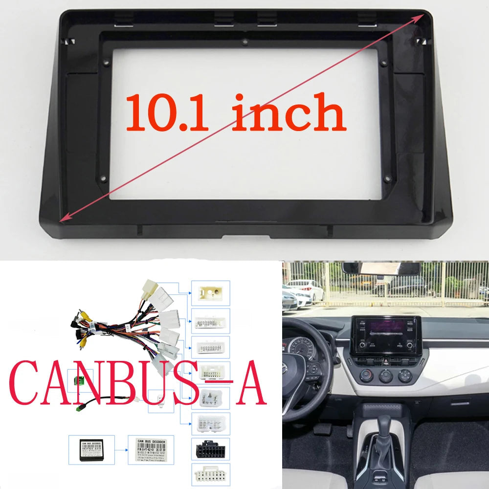 Car Radio Fascia Frame For Toyota Corolla Auris E210 2018-2021 10 inch Stereo Panel Harness Power Cable Adapter Canbus Mount Kit sayaragear
