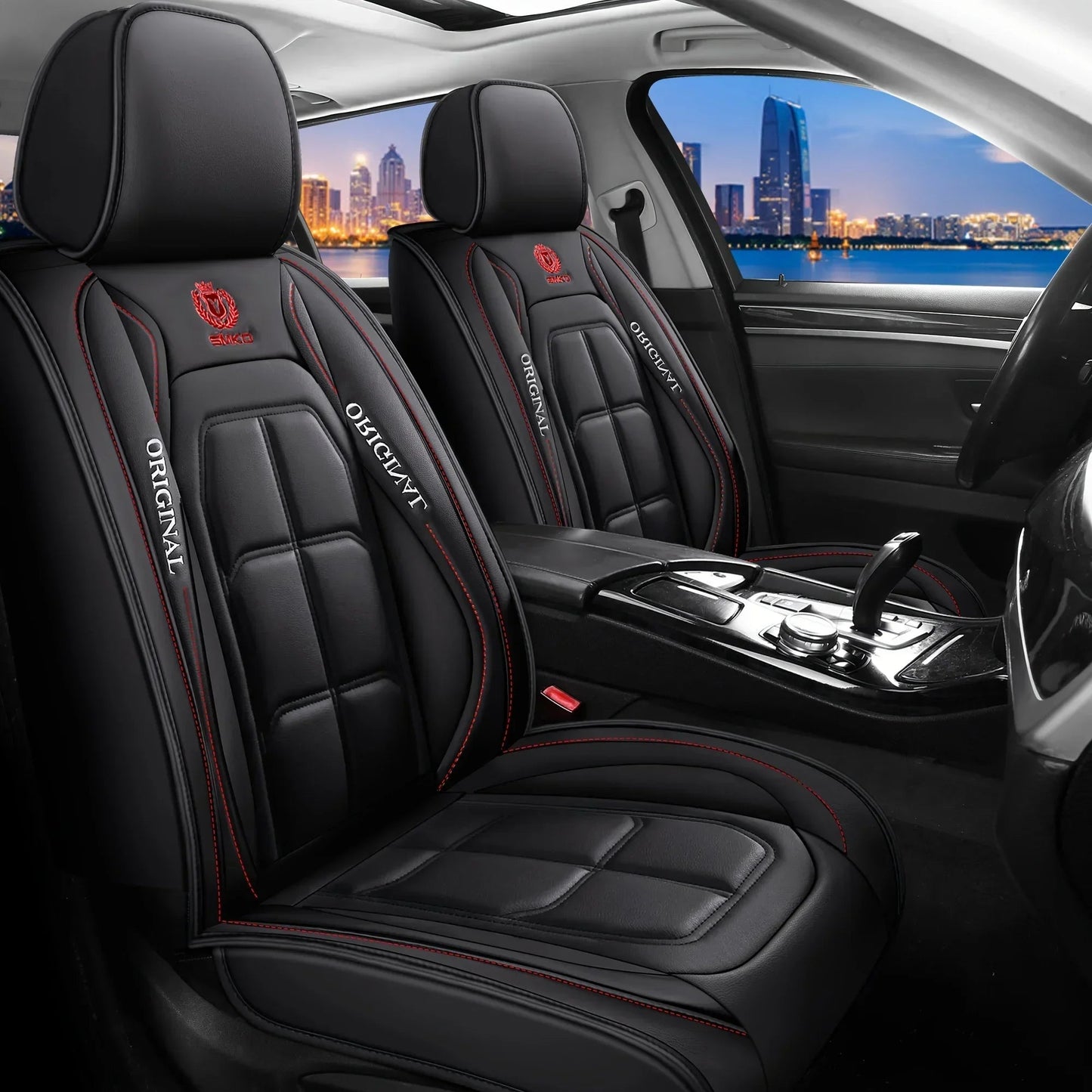 Car seat cushion Four Seasons universal new seat cover Leather seat cover Ice silk seat cushion Fully wrapped seat cushion sayaragear