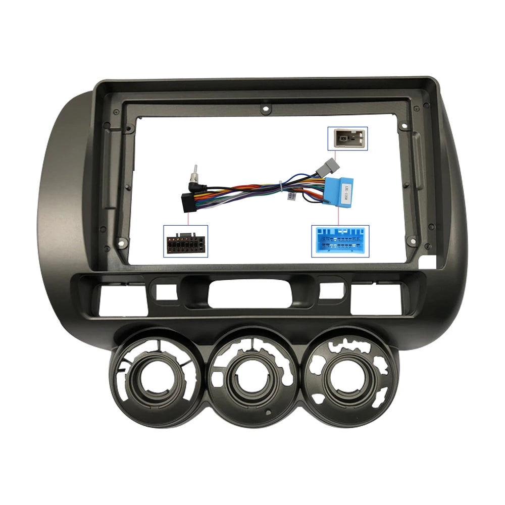 HAOCHEN Car 9 inch 2 Din Stereo o Fascia o DVD Panel Bezel Frame Installation Trim Left/right Wheel for Honda Fit City Jazz 2006 sayaragear