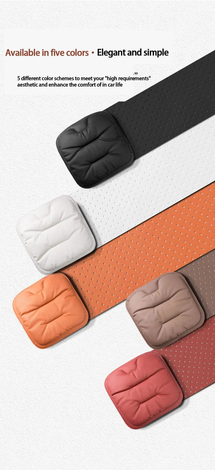 Universal Car Seat Cover Leather Cars Seat Waist Cushion Covers Four Season Auto Interior Seats  Protection Pad Car Accessorie sayaragear