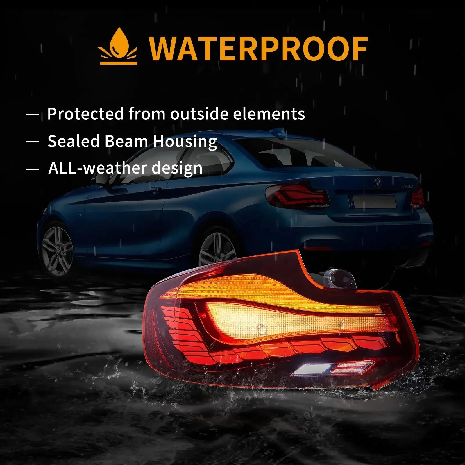 Vland 2014-2020 2 Series F22 F23 M2 F87 OLED Tail Lights W/ Dynamic Lighting (GTS Style) sayaragear