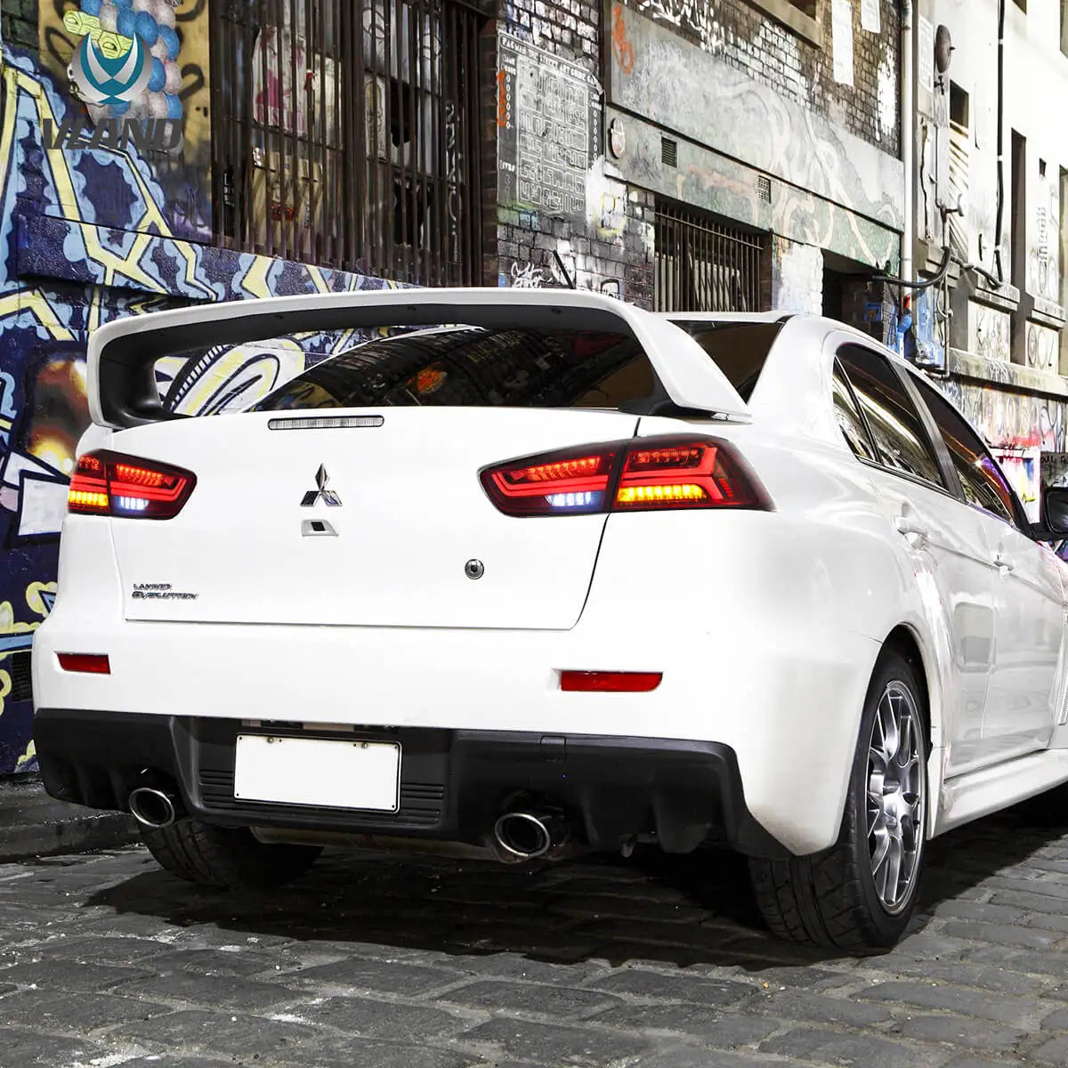 VLAND LED Tail Lights with Sequential Turn Signal for 2008-2017 Mitsubishi Lancer and Lancer Evolution X Rear Lamp Assembly sayaragear