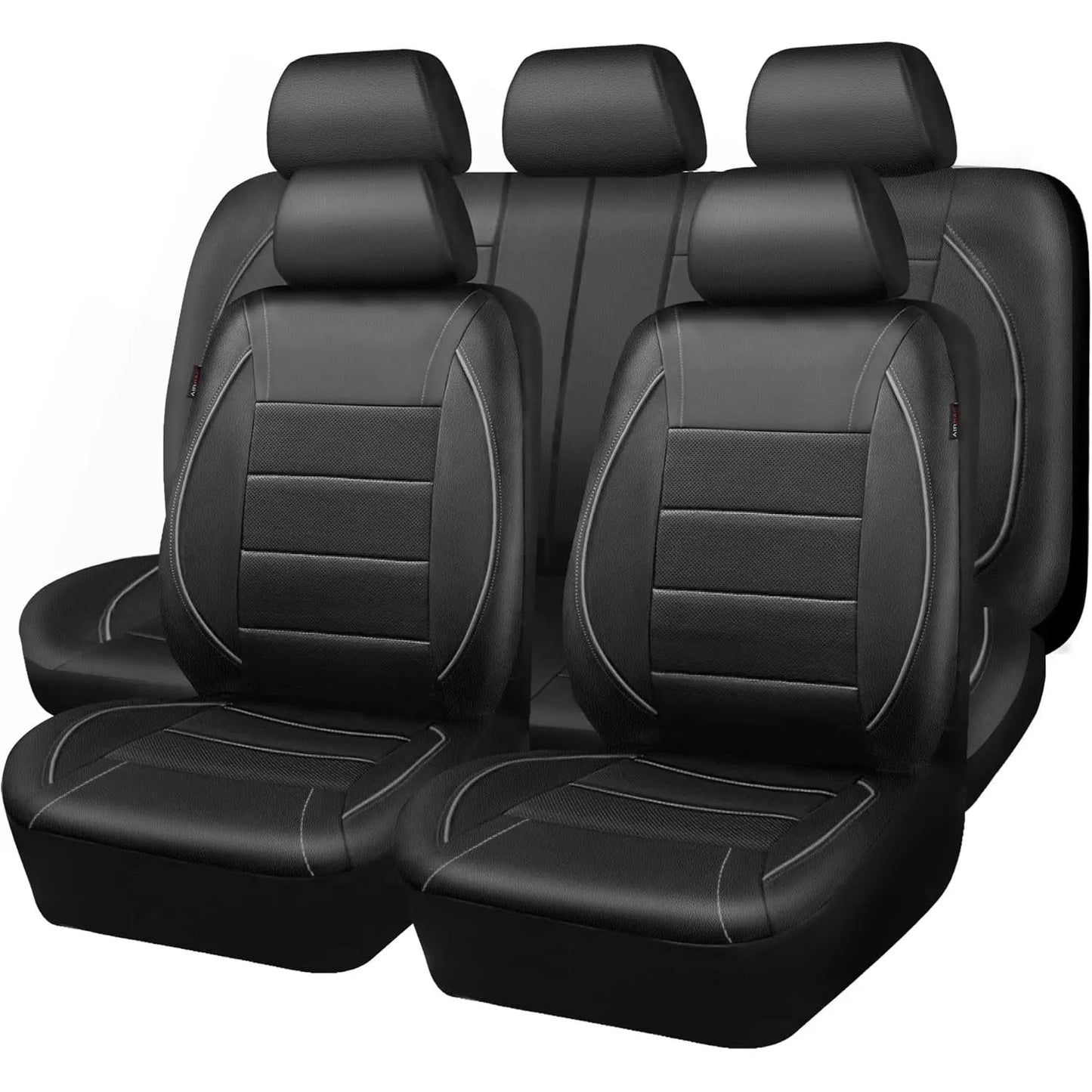 Universal Leather Car Seat Covers Red Simple Waterproof 5 Seat Car Seat Cover sayaragear