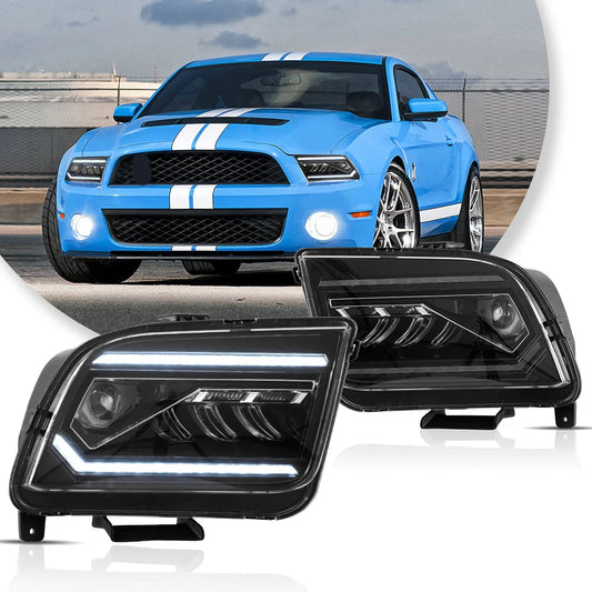 Vland 05-09 Mustang S197 LED Dual Beam Projector Headlights with DRL High Low Beam Front Headlamp Assembly sayaragear
