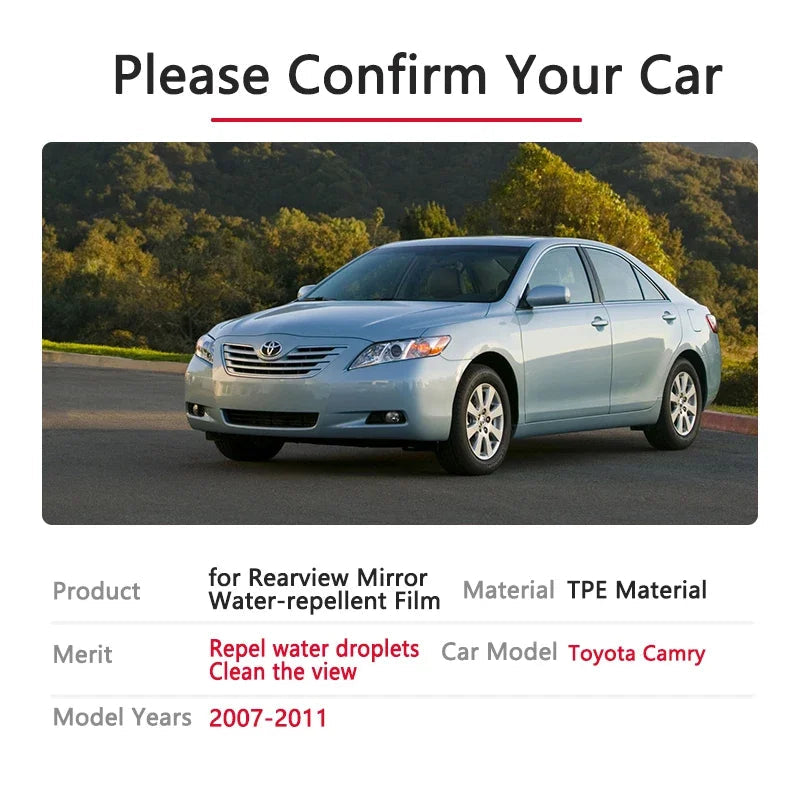 Full Cover Anti Fog Film Rainproof Rearview Mirrors for Toyota Camry 40 XV40 2007~2011 Car Stickers Accessories 2008 2009 2010 sayaragear
