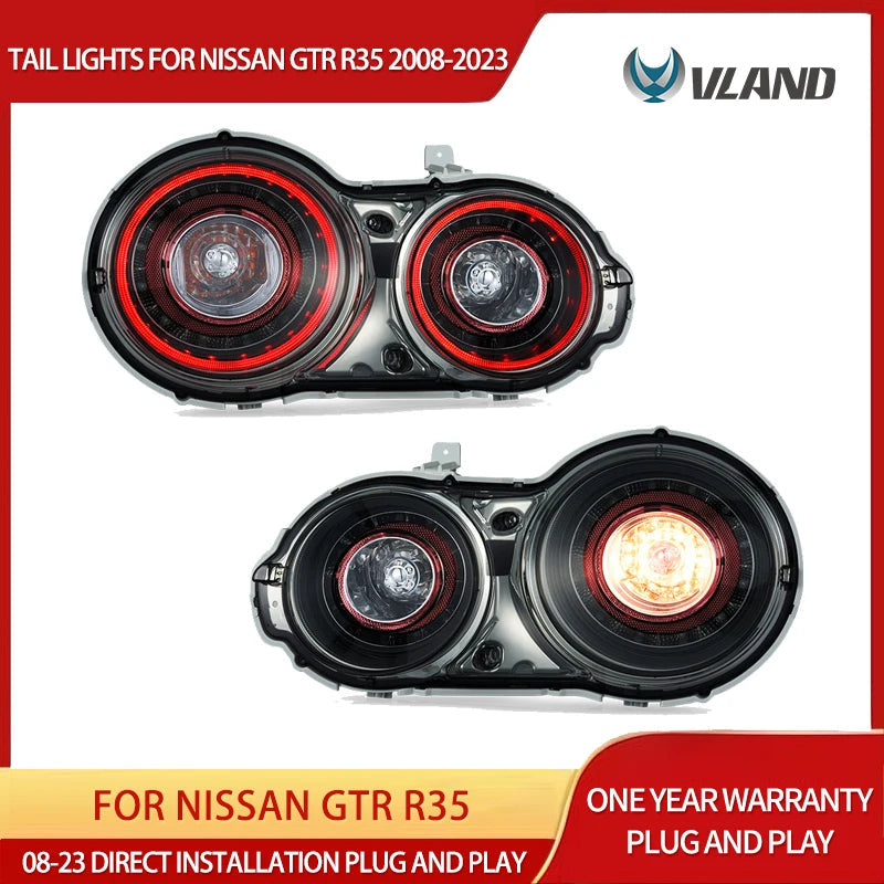 VLAND LED Tail Lights Assembly For 2008-2023 Nissan GTR R35 Godzilla Rear Lamps sayaragear