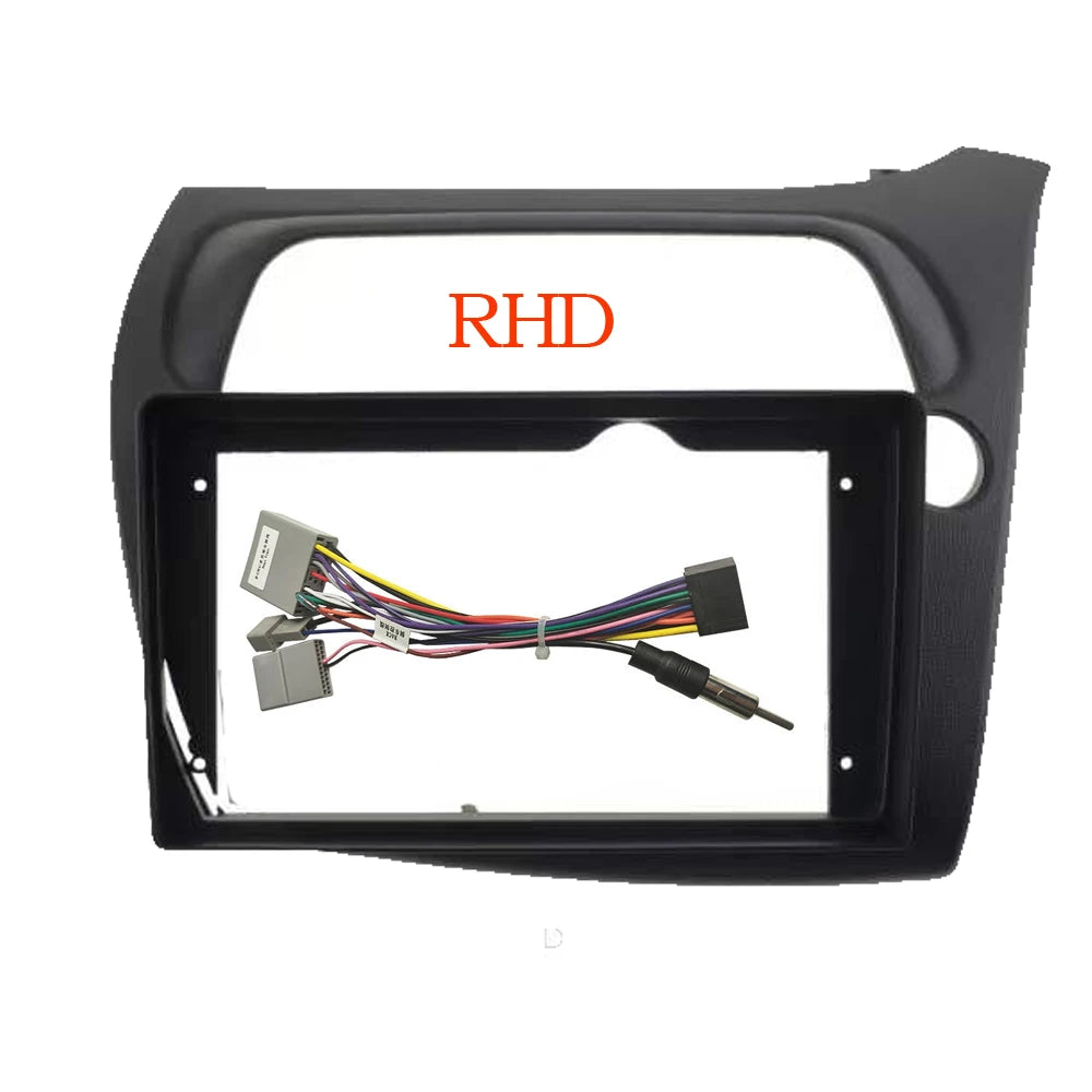 HAOCHEN 9 inch Car Radio Frame For HONDA Hatchback-Civic 2005-2011 LHD RHD Trim Panel Mount Kit Installation 2 Din Stereo sayaragear