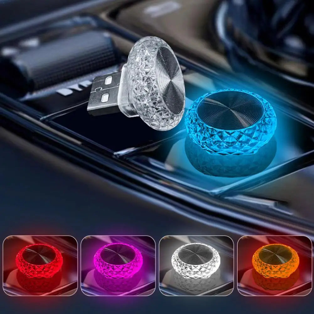 Portable Car USB Ambient Light Mini LED Decorative Atmosphere Lamps For Auto Interior Environment Light Computer Light Plug Play sayaragear