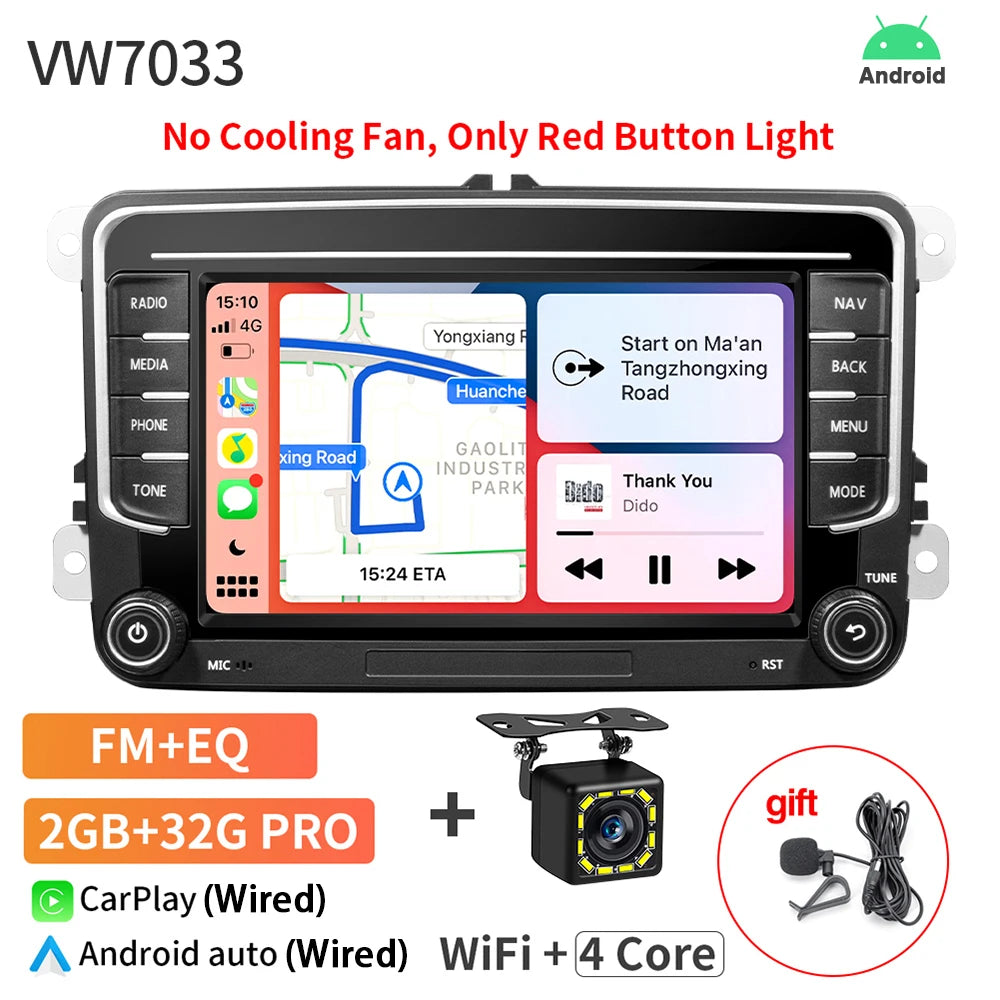 GRANDnavi Android13 Car Radio GPS For VW Volkswagen Skoda Octavia Golf 5 6 Touran Passat B6 Polo Jetta 2Din Multimedia Player sayaragear