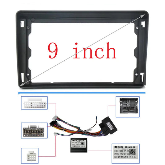9 inch 2DIN Car Radio Fascias For Ford C-Max S-Max Connect Fiesta Fusion Galaxy Kuga Mondeo Transit Connect Focus Panel Harness sayaragear