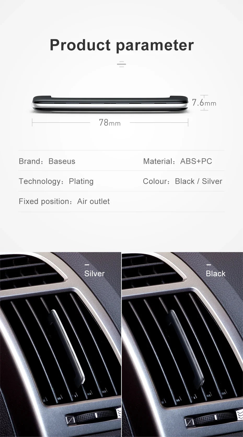 Baseus CarAir Freshener CarClip Fragrance For Auto Interior Accessories Mini Reuse Car Diffuser For Air VentCar Solid Perfume sayaragear