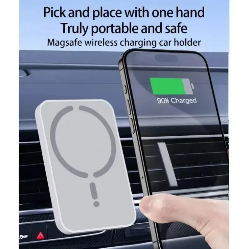 Magnetic Car Wireless Charger Air Vent GPS Phone Holder Stand For Magsafe iPhone 17 16 15 14 13 12 Pro Max Cell Fast Charging sayaragear