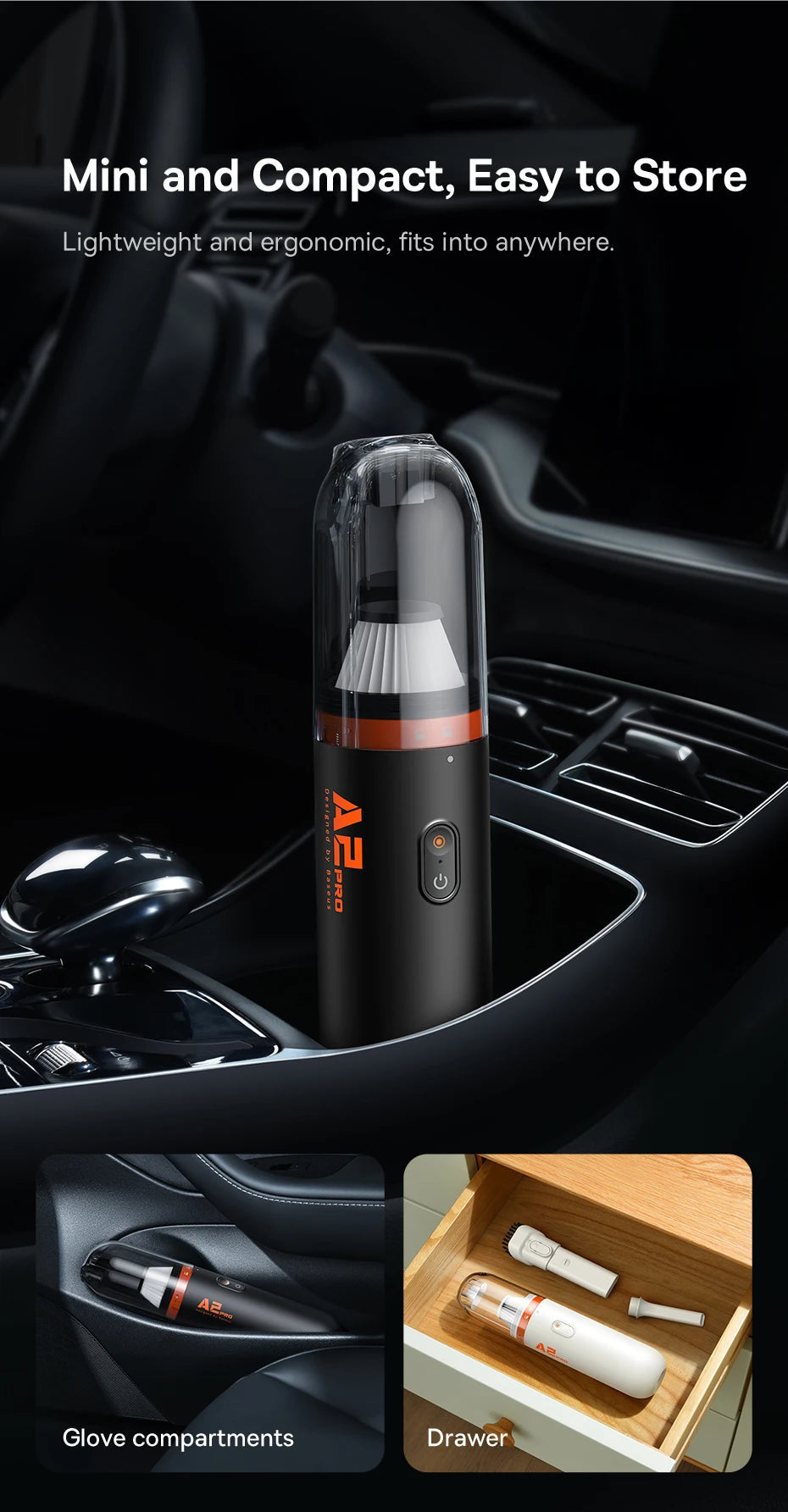 Baseus A2Pro Wireless Car Vacuum Cleaner 6000Pa Mini Air Blower Portable Handheld Vacuum Cleaner For Car Home Cleaning Accessory sayaragear