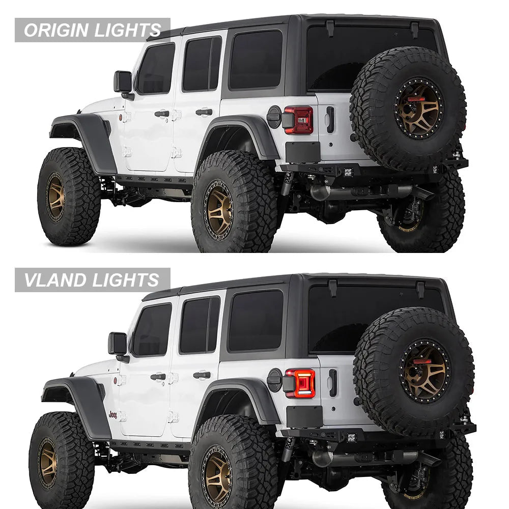 Vland 18-22 Wrangler 4th Gen (JL) & 19-22 Jeep Gladiator (JT) LED Tail Lights With Sequential Turn Signal sayaragear