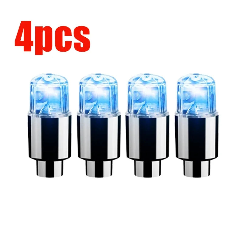 Car Hub Ambient Light Bicycle LED Tire Lights Universal Car Neon Lamp Valve Cover Lights Tire Colorful Flashing Bulb Decoration sayaragear