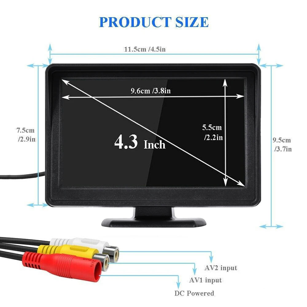 Easy Installation 4.3Inch or Rear View Camera Monitor Screen Reversing Camera for Car Parking Parking System Camera for Vehicle sayaragear