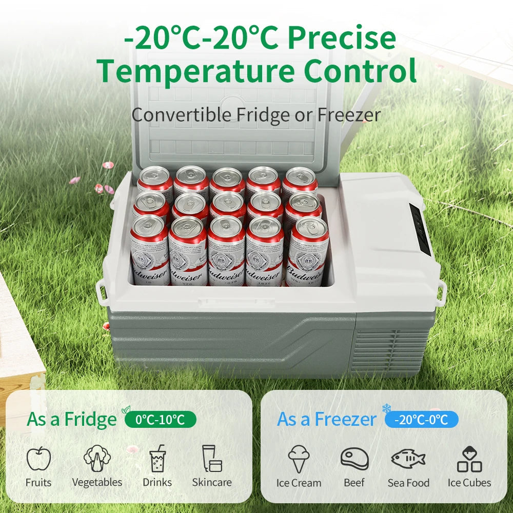 Alpicool NL15 15L Portable Car Refrigerator 12 Volt Mini Fridge Freezer 12/24V DC 100-240V AC Cooler Ice Box for Truck Camping sayaragear