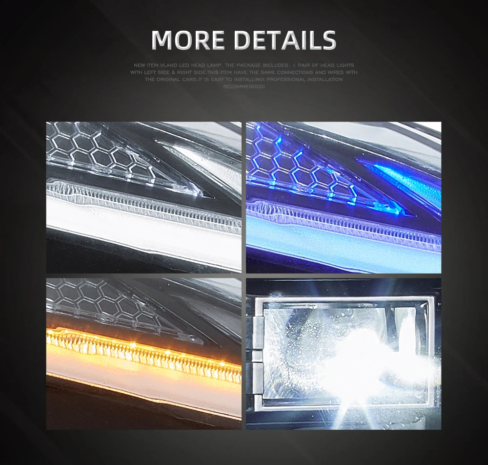 VLAND Car LED Headlights Assembly for Lexus IS250 IS350 C ISF 2006-2013 bule DRL Auto Styling Front Lamps Accessories Lights sayaragear