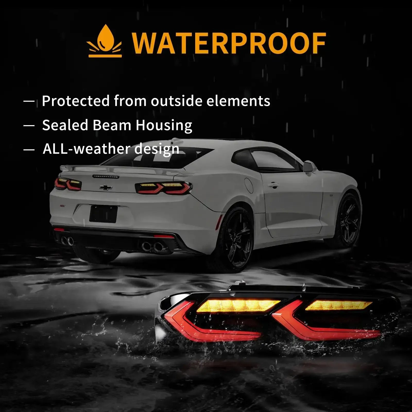 Vland 19-24 Camaro LED Tail Lights With Sequential Turn Signal Rear Lamp Assembly Upgrade sayaragear