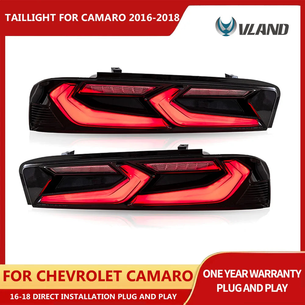 VLAND Taillight Assembly FIT FOR CHEVROLET CAMARO 2016-2018 LED TAIL LAMP LED Running Light  LED Brake Light sayaragear