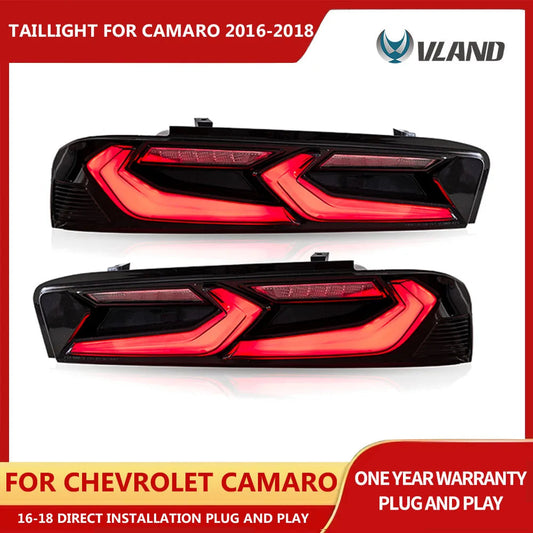 VLAND Taillight Assembly FIT FOR CHEVROLET CAMARO 2016-2018 LED TAIL LAMP LED Running Light  LED Brake Light sayaragear