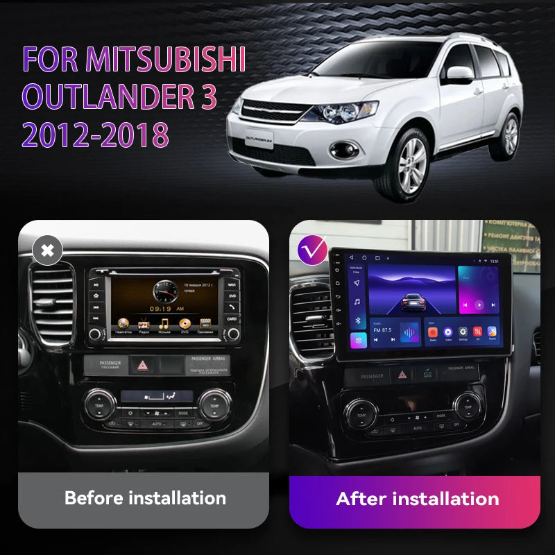 9/10.1 inch 2 Din Car Stereo Radio Fascia Panel Audio Frame Cover Trim Kit Face Bezel For Mitsubishi Outlander 2012-2020 2021 sayaragear