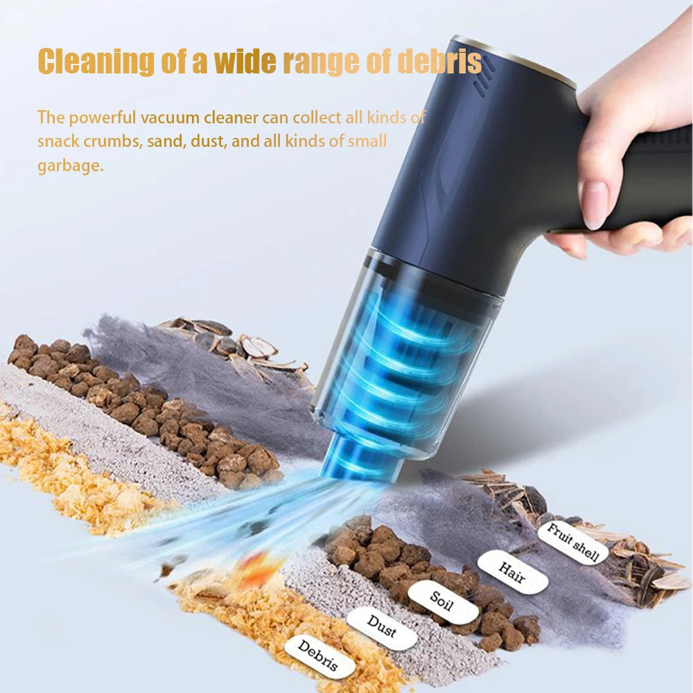 CENRR 98000PA Car Vacuum Cleaner Portable Wireless Cleaner Powerful Strong Suction Handheld Cleaning Machine for Home Appliance sayaragear