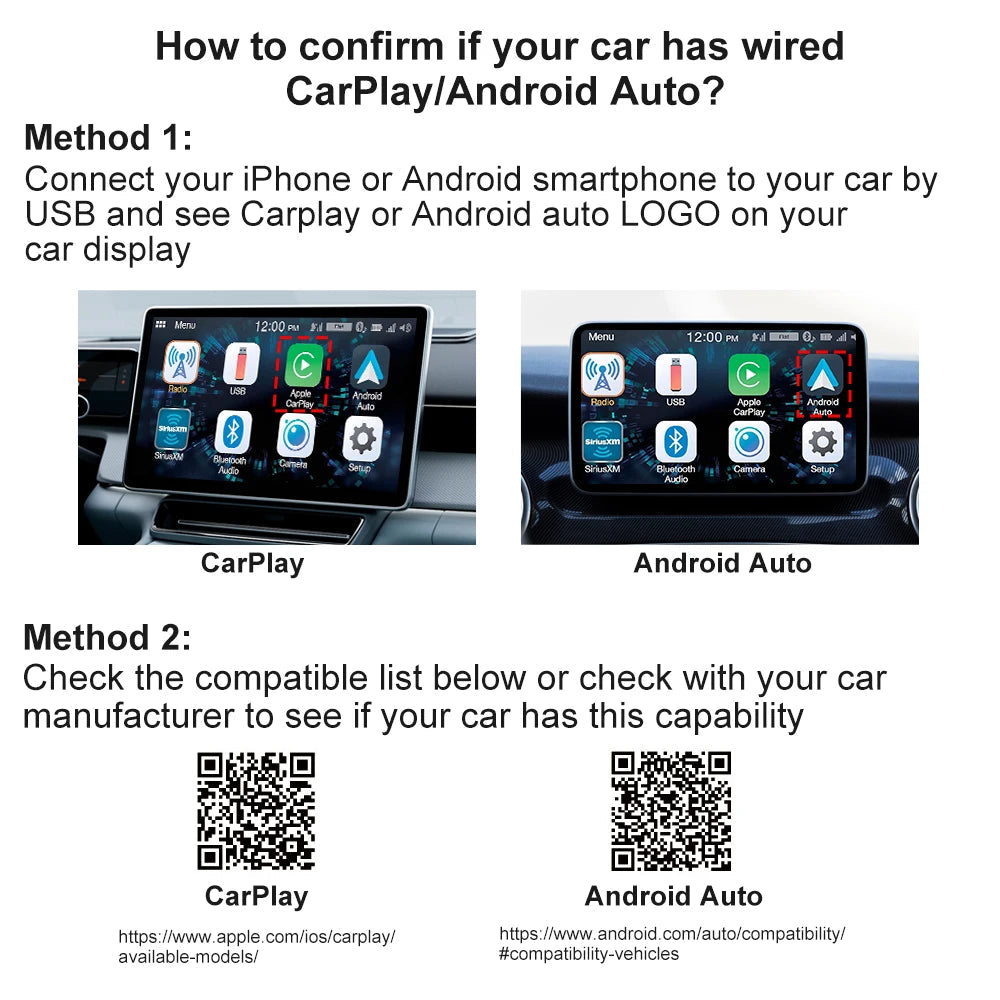Wired To Wireless Carplay Android Auto 2in1 Wireless Adapter Carplay Wireless Adapter  for OEM Car Stereo with USB Plug and Play sayaragear