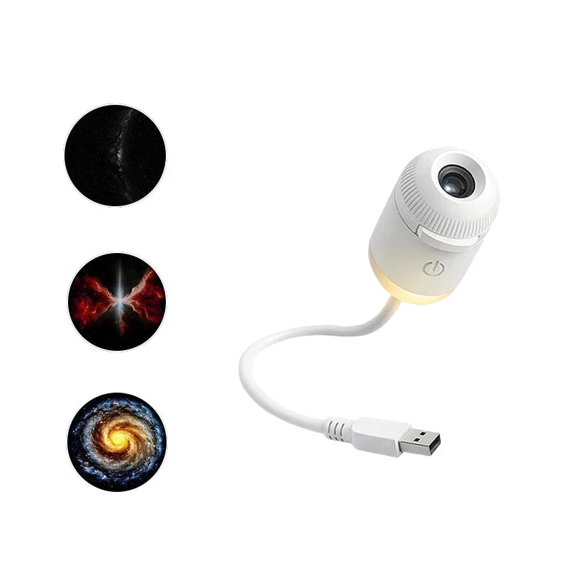 Mini Galaxy Star Projector Two In One Night Light Home Background Atmosphere Light Bedroom Car Decoration Children's Gift sayaragear