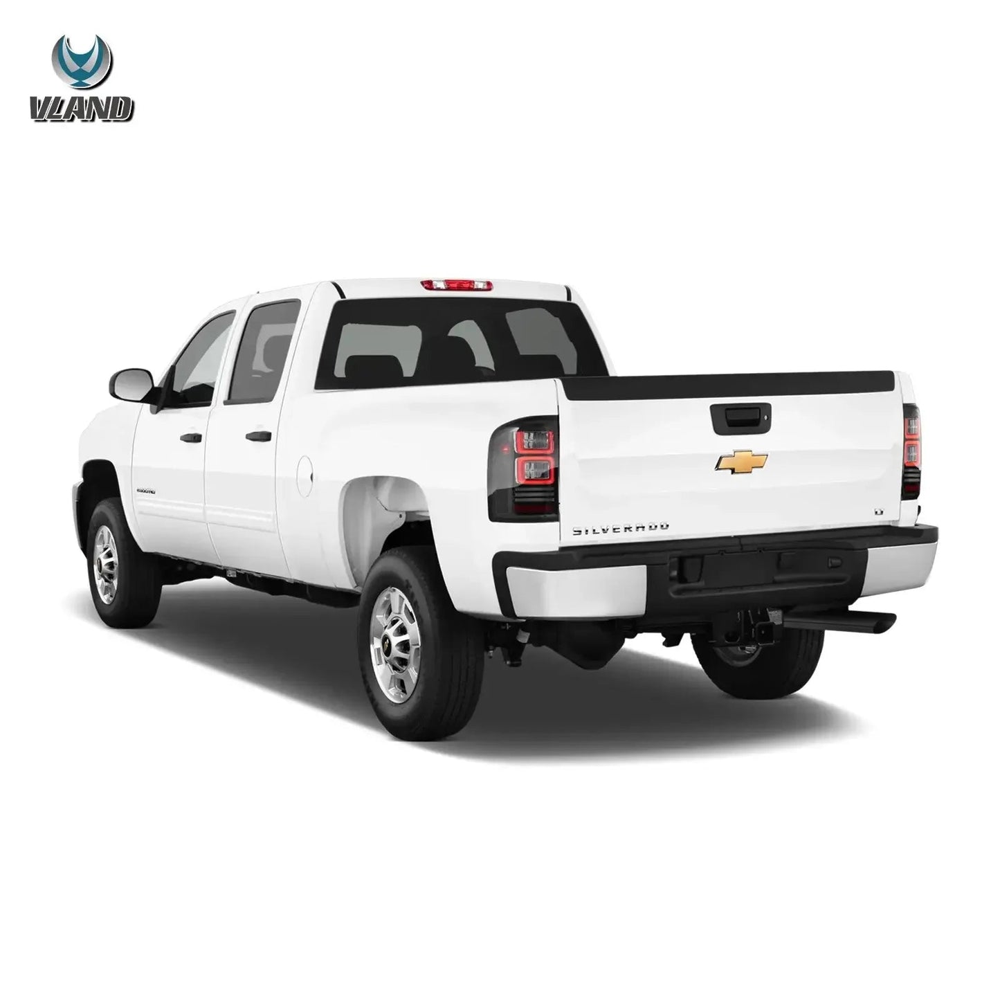 Vland 07-13 Silverado 1500 2500HD 3500HD 07-10 GMC Sierra 1500 2500HD 3500HD Dually LED II Tail Lights With Red Turn Signal Clea sayaragear