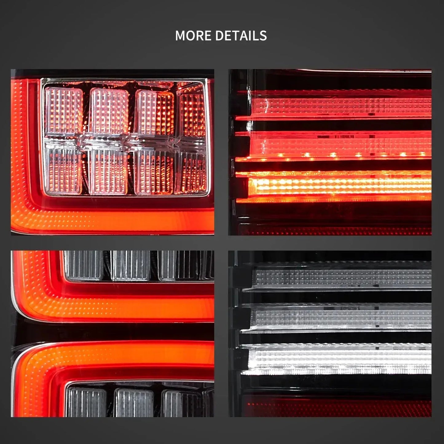 Vland 07-13 Silverado 1500 2500HD 3500HD 07-10 GMC Sierra 1500 2500HD 3500HD Dually LED II Tail Lights With Red Turn Signal Clea sayaragear