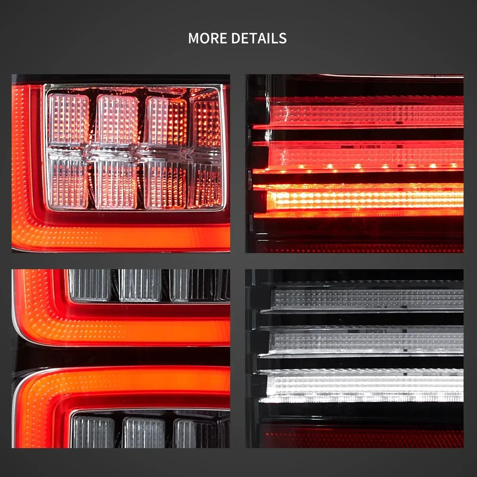 Vland 07-13 Silverado 1500 2500HD 3500HD 07-10 GMC Sierra 1500 2500HD 3500HD Dually LED II Tail Lights With Red Turn Signal Clea sayaragear