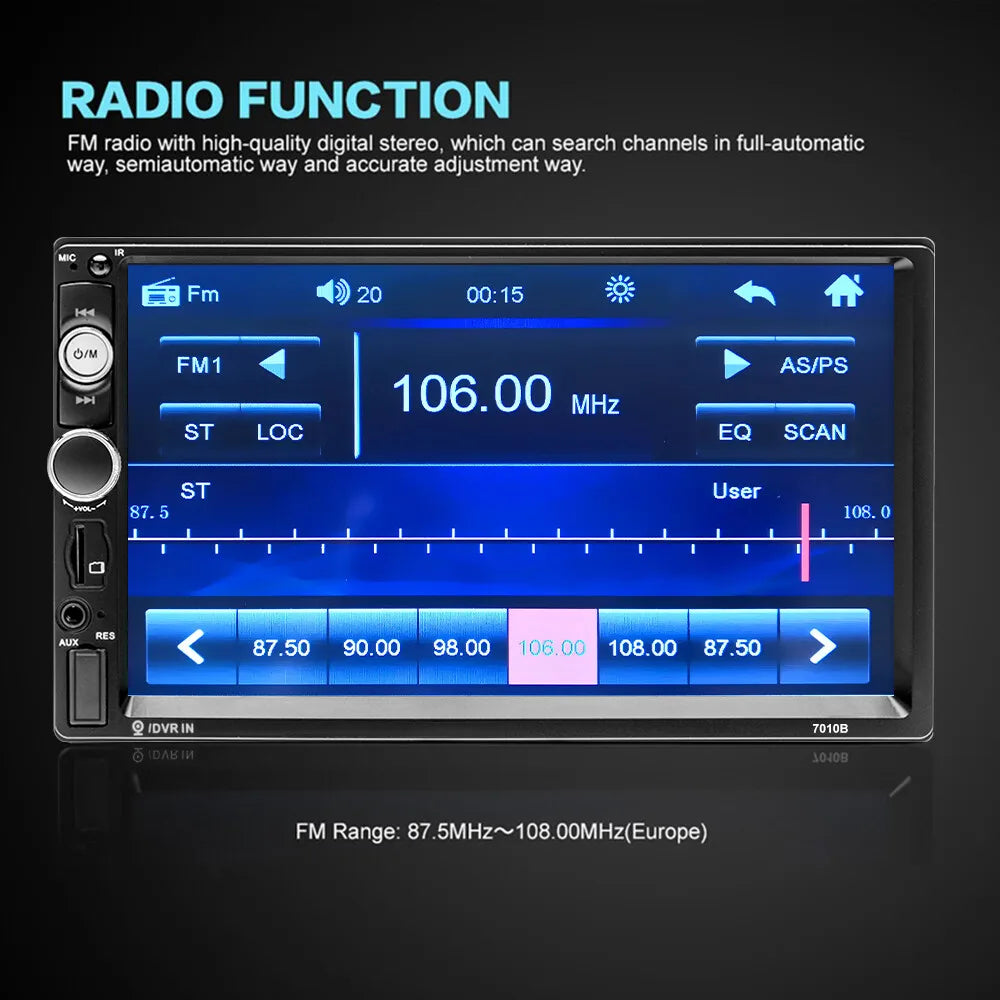 Universal 7" Double 2 DIN Car Stereo Radio Touch Screen Bluetooth FM MP5 Player sayaragear
