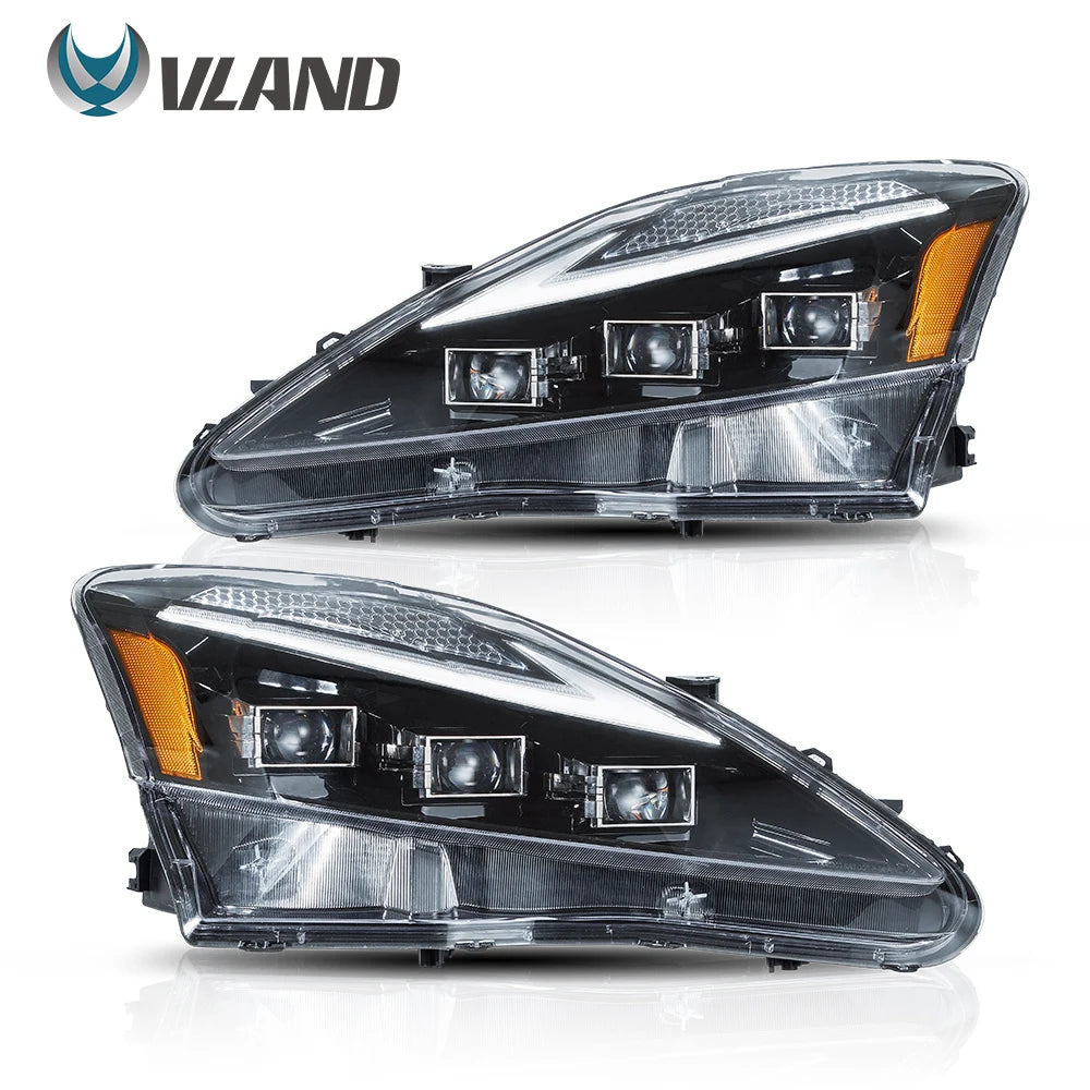 VLAND Car LED Headlights Assembly for Lexus IS250 IS350 C ISF 2006-2013 bule DRL Auto Styling Front Lamps Accessories Lights sayaragear