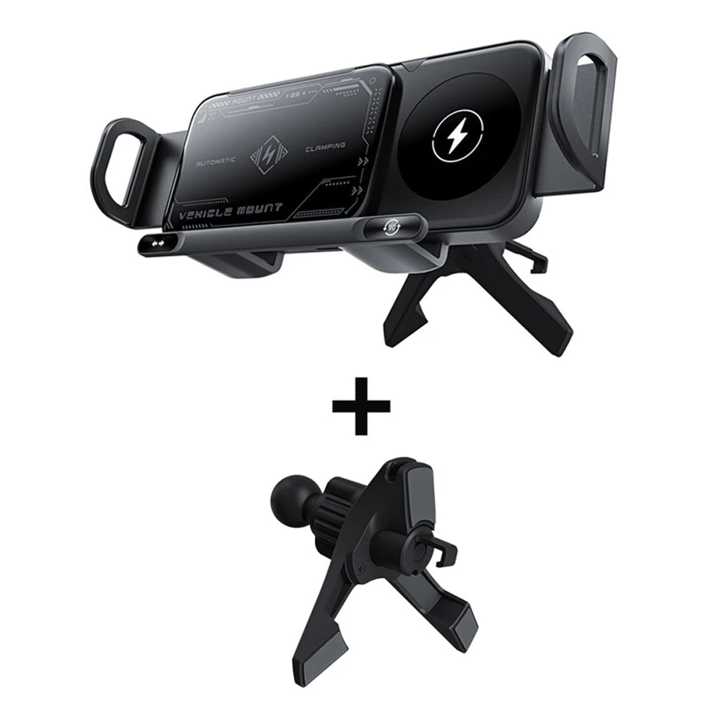 Car Wireless Charger Dual Coil Fold Screen Phone Fast Charging For Samsung Galaxy Z Fold 5 6 Flip 3 4 Air Vent Car Phone Holder sayaragear