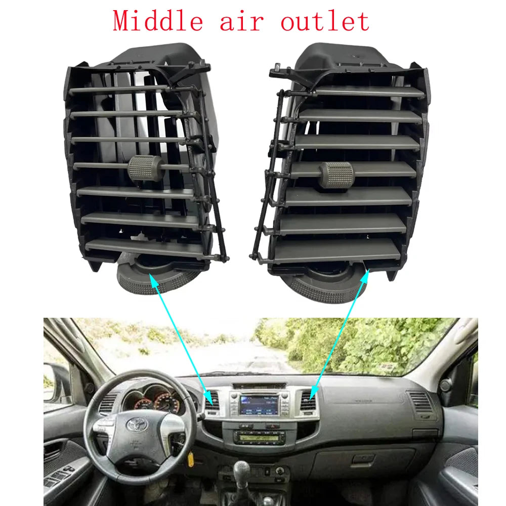 2X Interior Air-Condition Grill A/C Vent Grille For Toyota Hilux Kun SR5 UTE 2005-2015 Fortuner Accessories Parts sayaragear