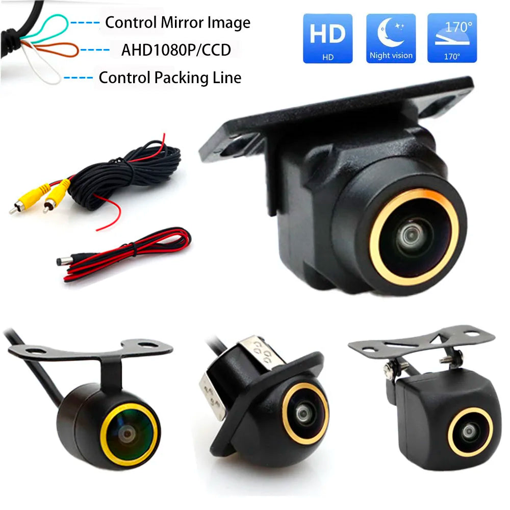 AHD 1080P Fisheye CCD Waterproof Wide View Angle Rear/Front View Back up Camera for HD Night Vision for Car Parking Assist sayaragear