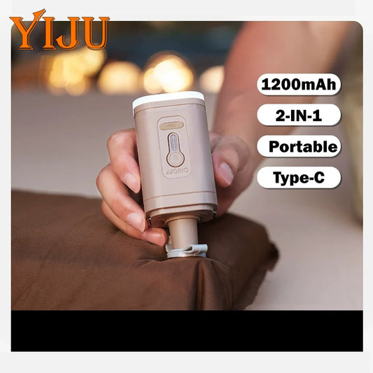 YIJU Wireless Inflation Pump Portable Outdoor Mini Air Compressor Air Cushion Bed Swim ring Multi function Air Pump sayaragear