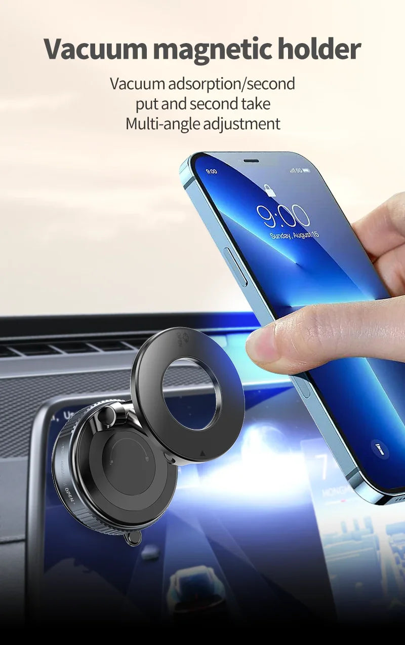Vacuum Magnet Phone Bracket Multi-angles Adjustment Strong Magnetic Suck Design Foldable Car Holder For iphone Navigation Stand sayaragear
