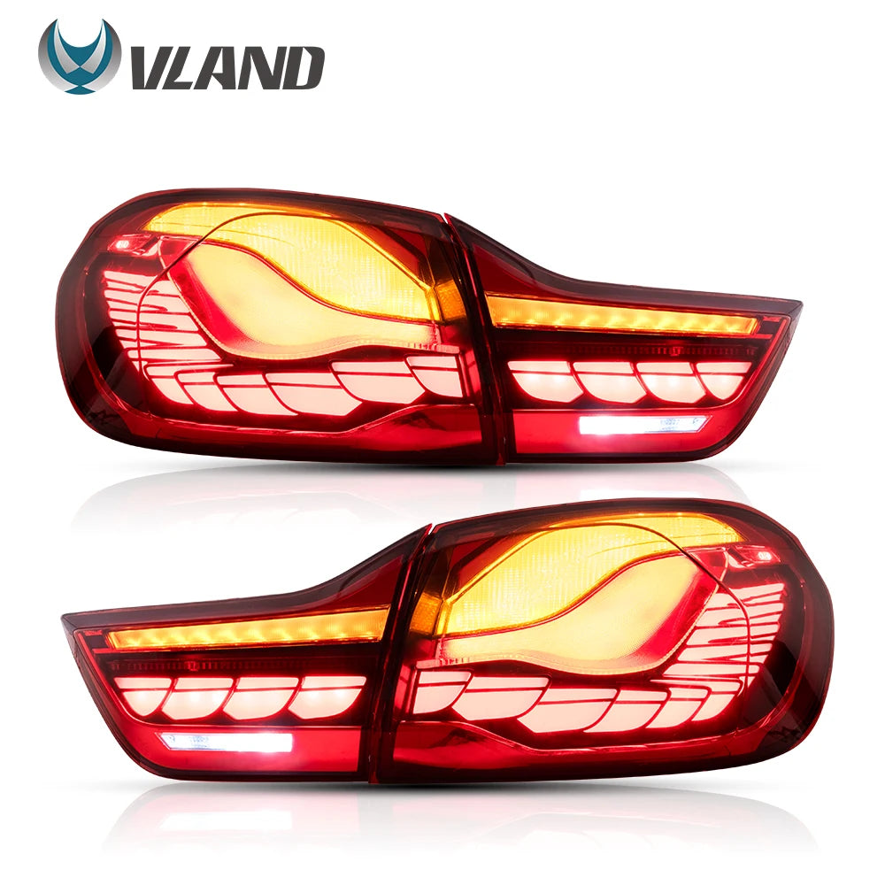 Vland 14-20 BMW 4 Series F32 F33 F36 M4 F82 F83 Full LED Tail Lights GTS Style Rear Lamp Assembly Plug and Play Upgrade Replacem sayaragear